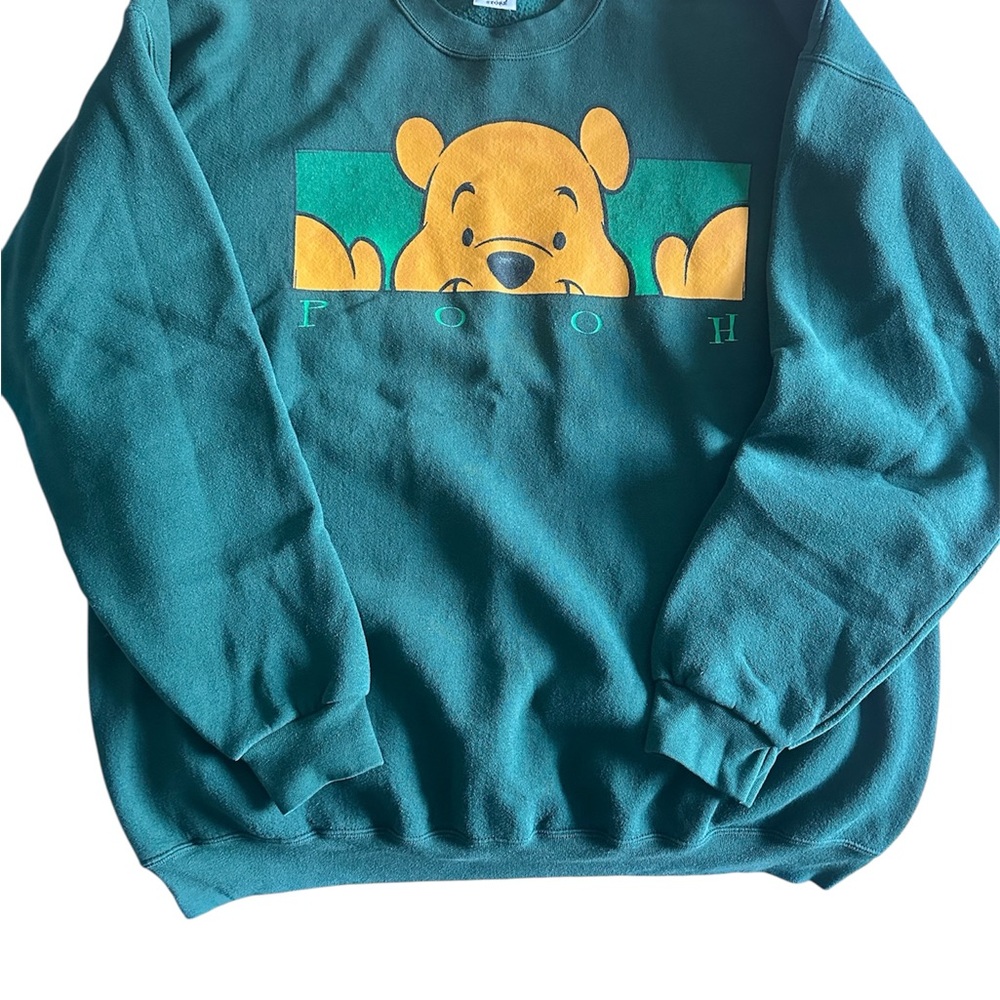 Vintage Disney Green Pooh Crewneck Sweater- XXL